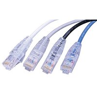 Vanco SCAT6-25BU Super Slim CAT6 Patch Cable, UTP, 550 MHz, Non Booted, 25', Blue