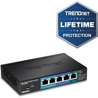 TRENDnet TPE-P521ES 5-Port Gigabit PoE+ Powered EdgeSmart Switch with PoE Pass-Through, 10 Gbps