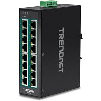 TRENDnet TI-PG160 16-Port Hardened Industrial Gigabit PoE+ DIN Rail Switch