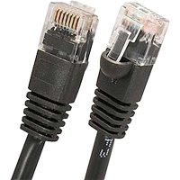 W Box 0E-C6BK36 CAT6 Patch Cable, 3' (0.91m), Black, 6-Pack
