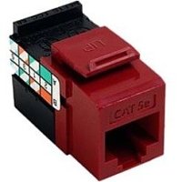 Leviton 5G108-RR5 GigaMax Cat 5e QuickPort Jack, Dark Red