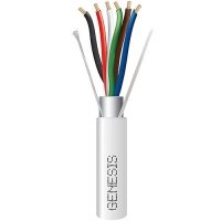 Genesis 22161001 18/6 Stranded Shielded Riser Cable, 1000' (304.8m) Reel, White