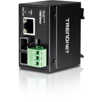 TRENDnet Hardened Industrial 100Base-FX Multi-Mode SC Fiber Converter; (2km; 1.2 Miles); IP40 Rated Housing; TI-F10SC