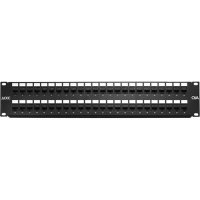 OCC ACC4888/1106AN Category 6A Patch Panel, 110, UTP, 48-Port, 2RU Angled, K6A02 Connectors