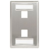 ICC Station ID Stainless Steel Faceplate with 2 Ports for EZ/HD Style in Single Gang