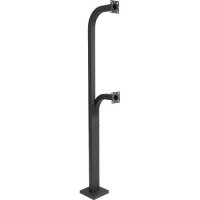 PEDESTAL PRO 72-9C-D Mounting Pole for Card Reader, Access Control System, Keypad, Card Reader, Intercom System, Telephone Entry System, Camera - Black Wrinkle