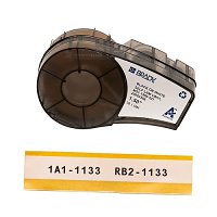 Brady M21-1500-427 Self-Laminating Vinyl Wrap Around Labels with Ribbon for M210, M211, BMP21-PLUS Printers - 1.5" W x 14' L, Black on White, Clear