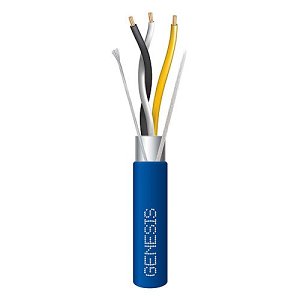 Genesis 33242106 22AWG 1.5P Stranded Shielded Plenum EIA-485 Cable, 1000' (304.8m) Reel-in-a-Box, Blue