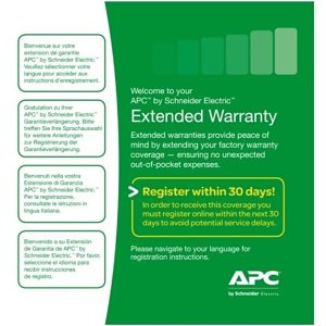 APC WBEXTWAR3YR-SP-07 Service Pack 3 Year Warranty Extension (for new product purchases)