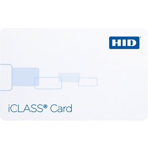 HID 2102PGGMN iCLASS 16K Card, Programmed with Standard iCLASS Access Control Application, Glossy Front and Back, Sequential Matching Encoded/Printed (Inkjetted), No Slot with Vertical Indicators