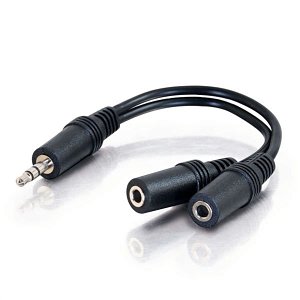Comprehensive MP/2MJ-CS Stereo 3.5mm plug to Two Stereo Mini Jacks Audio Adapter Cable 6"