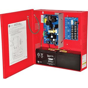 Altronix AL600ULPD8CBR Power Supply Charger, 8 PTC Class 2 Outputs, 12/24VDC at 6A, 115VAC, BC300 Enclosure, Red