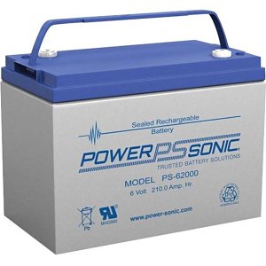 Power Sonic PS-62000 VRLA Battery, 6V 210Ah General Purpose