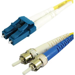 Lynn Electronics LCSTDUPSM-1M Optilink SM Duplex LC/ST Fiber Optic Patch Cables, Blue/White, 1 Meter