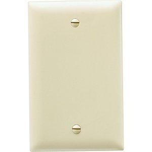 Pass & Seymour TP13I Trademaster 1-Gang Blank Wall Plate, Ivory (M20)