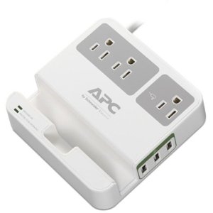 APC P3U3 Essential SurgeArrest, 3 Outlets, 3 USB Charging Ports, 120V