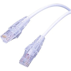 Vanco SCAT6-1WH Super Slim Category 6 (UTP) 550 MHz Network Patch Cable, Non Booted, White, 1ft