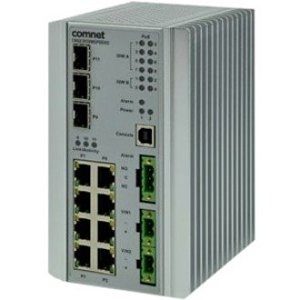ComNet CNGE3FE8MS Environmentally Hardened Managed Layer, 2+ Ethernet Switch 3 SFP + 8 Electrical Ports with Optional 30 or 60 Watt PoE