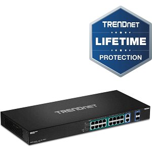 TRENDnet TPE-TG182F 18-Port Gigabit High Power PoE+ Switch, 36Gbps
