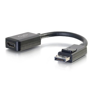 C2G CG54322 8" DisplayPort Male to HDMI Female Adapter Converter, Black