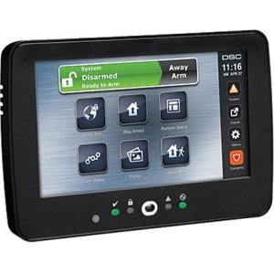 DSC HS2TCHPROBLK PowerSeries Pro 7" Hardwired Touchscreen Alarm Keypad with Prox Support, Black