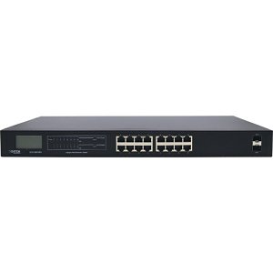 DITEK DTK-SW16PL 16-Port Gigabit Ethernet PoE+ Switch 2 SFP Ports and LCD Screen passes