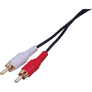 Vanco AG201X RCA Patch Cable, Dual RCA Plugs, Gold Plated, 1', Red and White