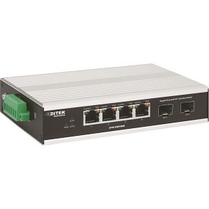 DITEK DTK-SW4IND 4-Port Gigabit Ethernet PoE+ Industrial Switch