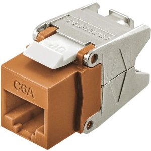 Hubbell HJU6AOR CAT6A Jack with Cobra-Lock Termination, Orange