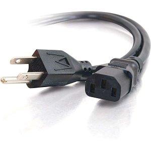 C2G CG29926 16 AWG Universal Power Cord, NEMA 5-15P to IEC320C13, TAA Compliant, 4' (1.2m)