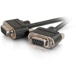 C2G CG52149 Serial RS232 DB9 Cable with Low Profile Connectors F/F, In-Wall CMG-Rated, 10' (3.048m)