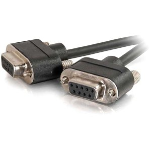 C2G CG52151 Serial RS232 DB9 Cable with Low Profile Connectors F/F, In-Wall CMG-Rated, 15' (4.5m)