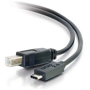 C2G CG28859 USB 2.0 USB-C to USB-B Cable M/M, 6' (1.8m), Black
