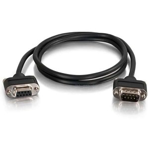 C2G CG52157 Serial RS232 DB9 Cable with Low Profile Connectors M/F, In-Wall CMG-Rated,  6' (1.8m)