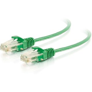 C2G CG01163 CAT6 Snagless Unshielded (UTP) Slim Ethernet Network Patch Cable, 7' (2.1m), Green