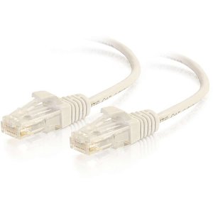 C2G CG01189 CAT6 Snagless Unshielded (UTP) Slim Ethernet Network Patch Cable, 10' (3m), White
