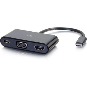 c2g cg26884 usb-c to 4k hdmi and vga multiport adapter with power delivery up to 60w, black;c2g cg26884 usb-c to 4k hdmi and vga multiport adapter with power delivery up to 60w, black
