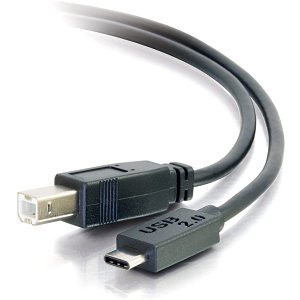 C2G CG28861 USB 2.0 USB-C to USB-B Cable M/M, 12' (3.7m), Black