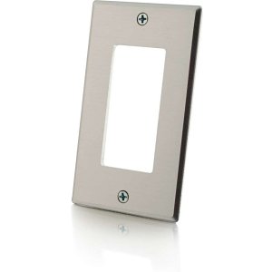 c2g cg41332 decorative cutout single gang wall plate, aluminum