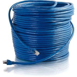 c2g cg43168 cat6 snagless solid shielded ethernet network patch cable, 75' (22.8m), blue;image of 2d-cg43168;image of 2d-cg43168