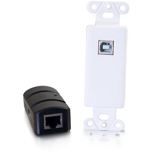 C2G CG54289 1-Port USB 2.0 Over CAT6 Wall Plate to Box Extender, up to 150'