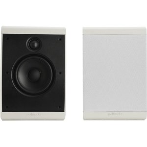 Polk OWM3 Compact Multi-Application Speaker with 4-1/2" Dynamic Balance Polypropylene Cone Driver and 1" Silk Dome Tweeter, Pair, White