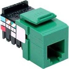 Leviton 41106-RV6 Voice Grade QuickPort Connector, 6P6C, Green