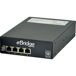 Altronix EBRIDGE4SPT 4-Port PoE/PoE+ Transceiver Switch, 100Mbps, Enables 4 IP Devices over Single Coax, Requires EBRIDGE100SPR Transceiver