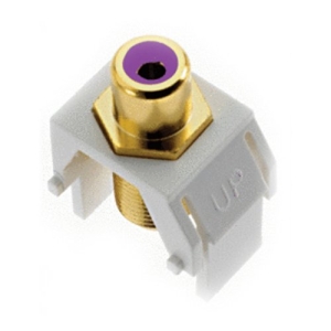 Legrand-On-Q Purple RCA to F-Connector Keystone Insert, Light Almond (M20)