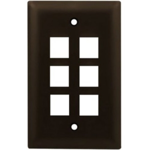 Legrand-On-Q 1-Gang, 6-Port Wall Plate, Brown