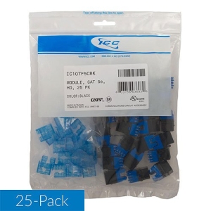 Module, Cat 5E, HD, 25 PK, Black