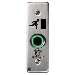 STI NoTouch Stainless Steel IR Switch, Slim/Mullion Mount, Back Box, Door Symbol