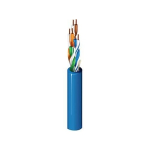 Belden 1585A D15Z1000 CAT5e 100MHz, 4-Pair, U/UTP-Unshielded, Plenum-CMP, Premise Horizontal Cable, 24AWG Solid Bare Copper Conductors, Dual FRPO/FEP Insulation, Rip Cord, Flamarrest Jacket, 1000' (304.8m), Blue