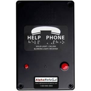 Alpha RCB2100BD Refuge Call Box For AlphaRefuge 2100 Series, Direct Power, 120V, Surface Mount, Black